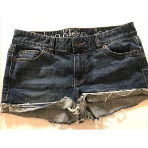 Calvin Klein Frayed Distressed SHORTIE Jean Shorts  Sz 4P.  H